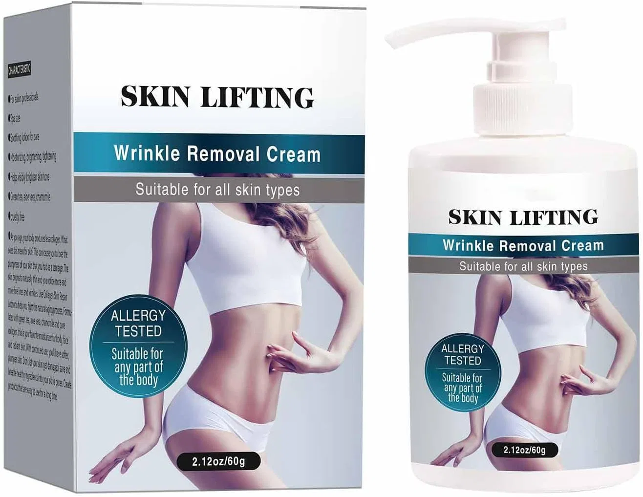 Лосьон для тела Booty Lotion с коллагеном и эластином, белый, 60 г Generic