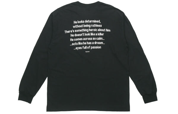 Футболка fw18 the killer l/s tee black bloody twins chow yun fat chest printing pattern long sleeves Supreme, черный — фото 2