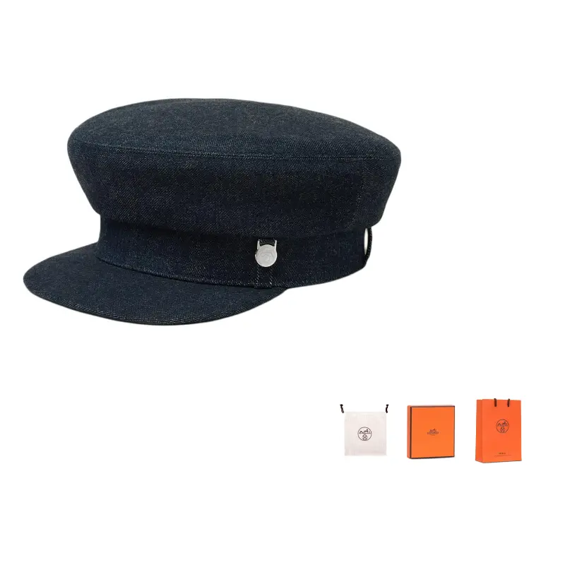 

HERMES Хлопковый берет женский синий, Blue