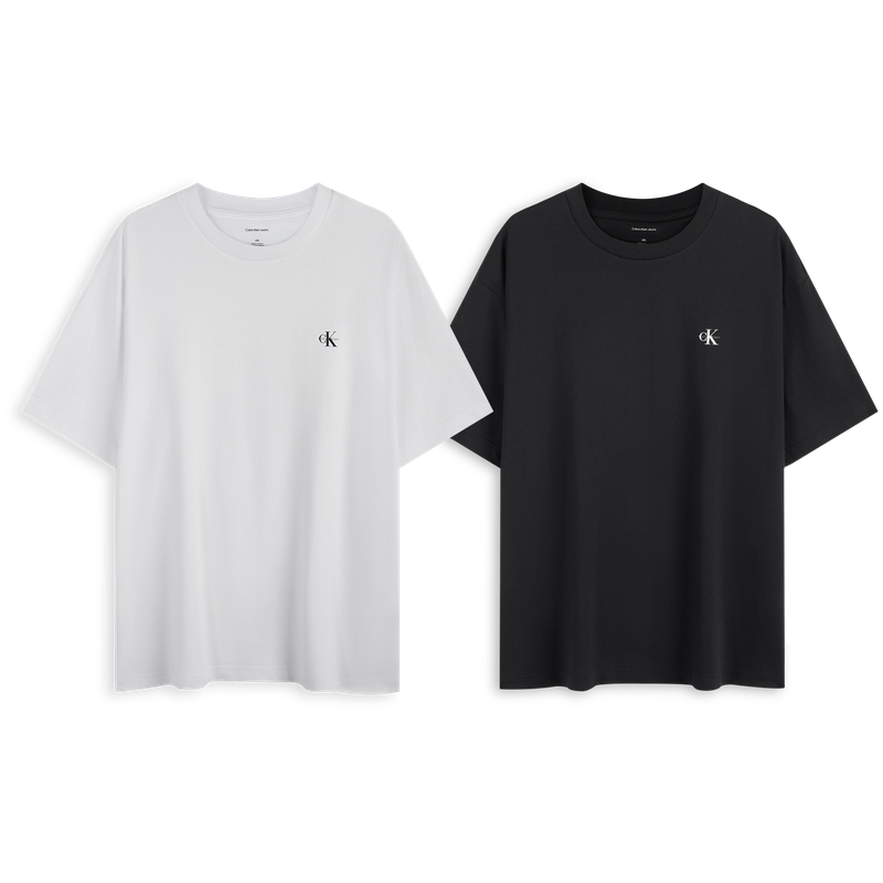 

Футболка SS25 мужская, 2 шт Calvin Klein, белый/черный