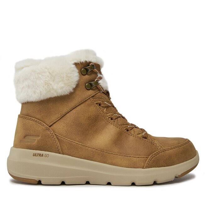 Ботинки женские Skechers GlacialUltra с мехом, коричневый — фото 2