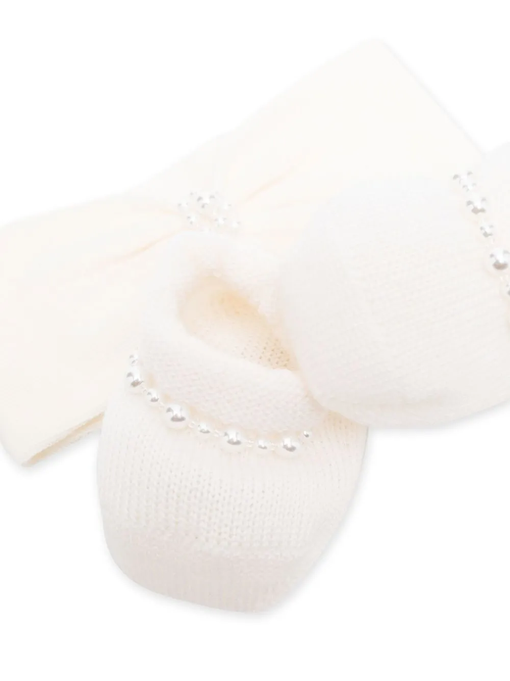 Комплект из повязки на голову и пинеток La Perla Kids, нейтральный — фото 2