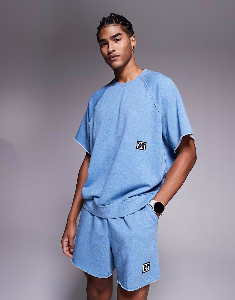 

Флисовый топ с короткими рукавами Nike Training Heritage синего цвета