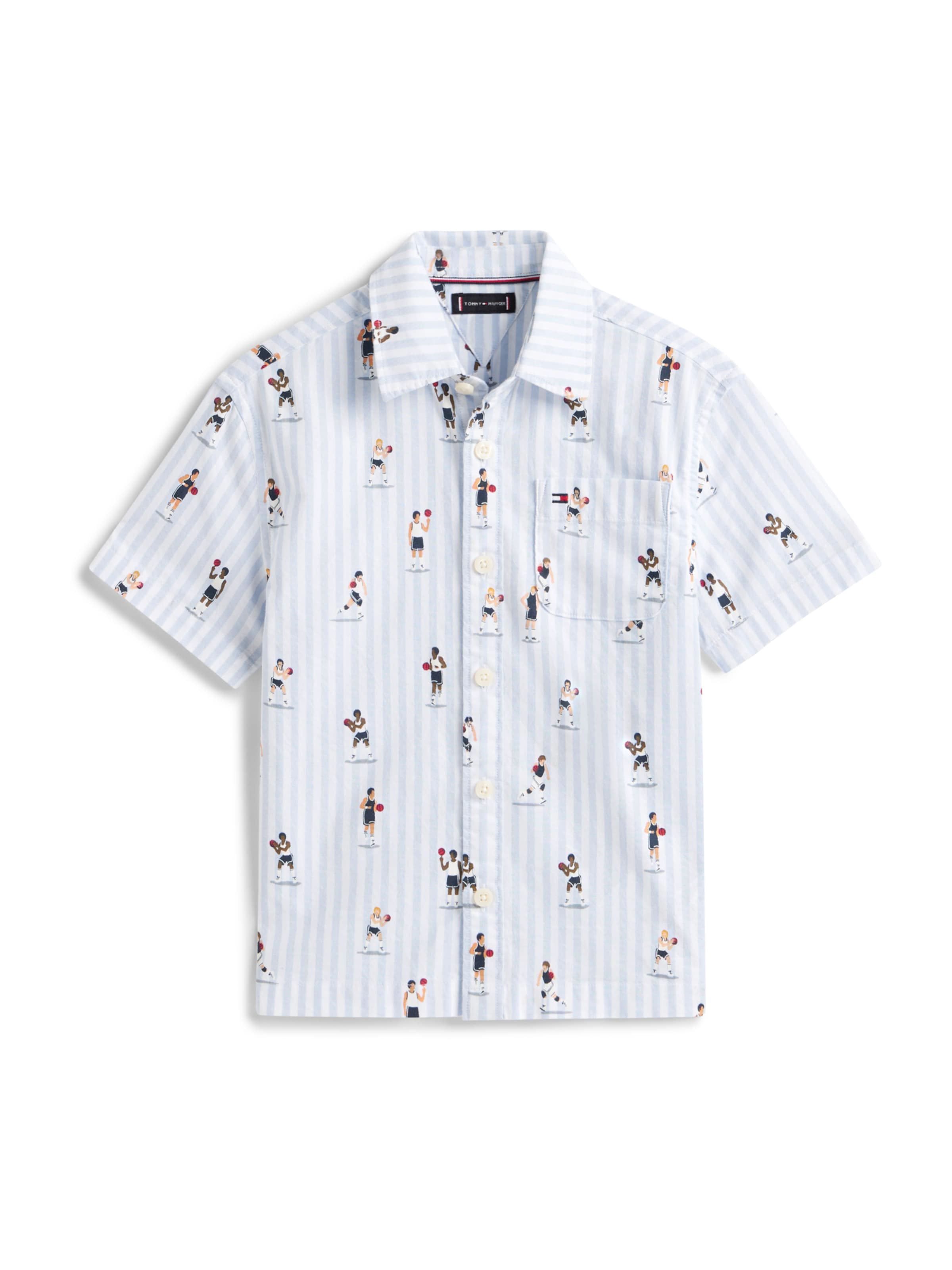 

TOMMY HILFIGER Рубашка на пуговицах 'FLEX ITHACA' комфортного кроя в цвете Navy, Light Blue