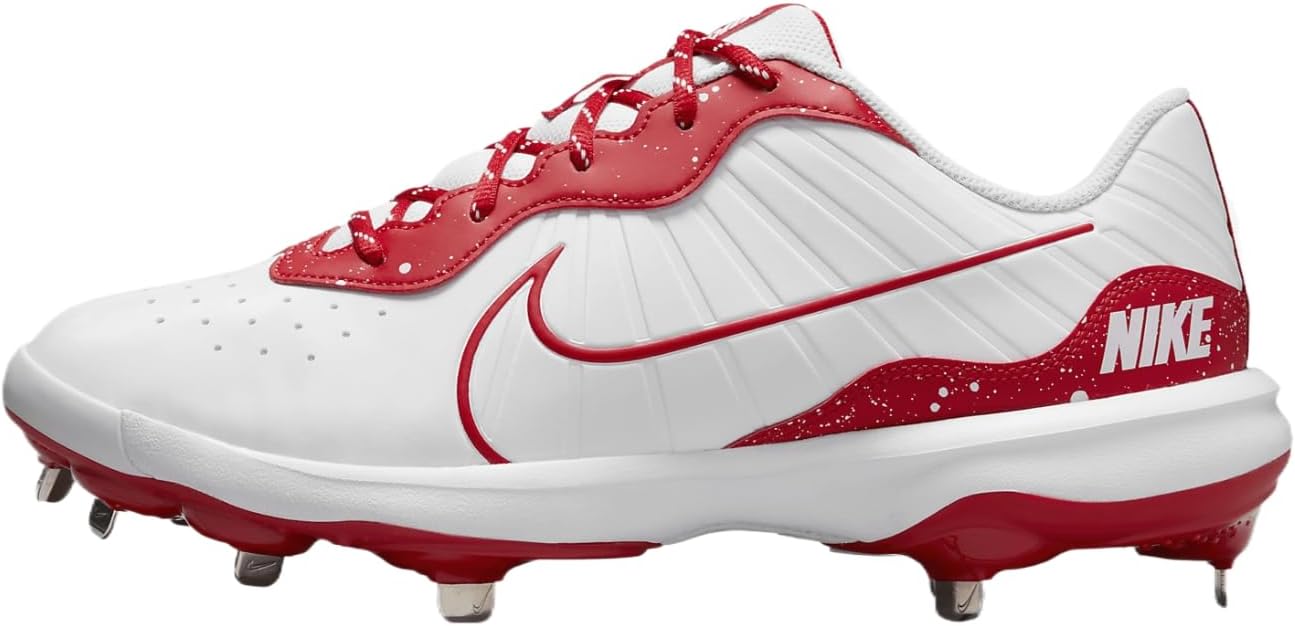 

Мужские бейсбольные бутсы Nike Alpha Huarache Varsity 4 Low (DJ6516-105, белые/красные), White/University Red