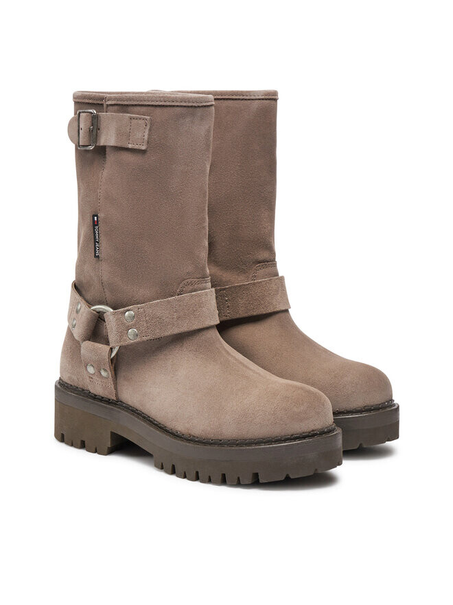 Ботильоны Tommy Jeans Tjw Urban Biker Boot Suede EN0EN02729 Gris, серый — фото 2
