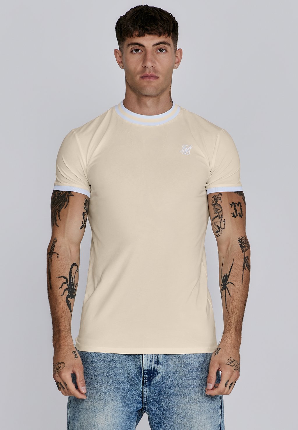 

Базовая футболка RINGER SIKSILK, кремовый