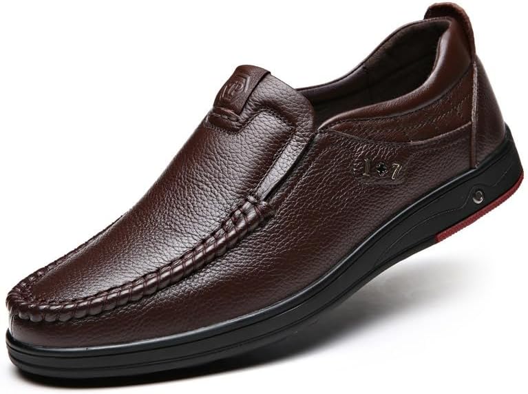 

Мужские лоферы на мягкой стельке из натуральной кожи для повседневной и деловой носки Swzec, коричневый