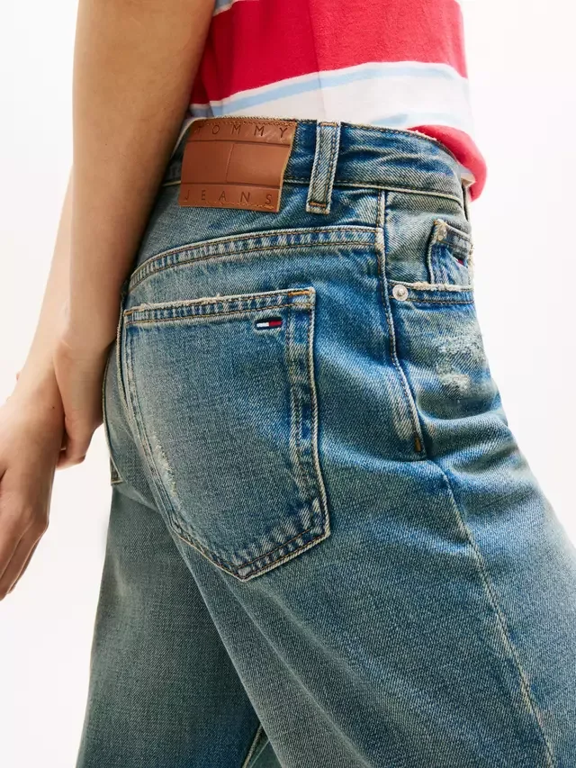 Брюки Kira средней посадки, узкие, прямые, темно-синие Tommy Hilfiger — фото 4