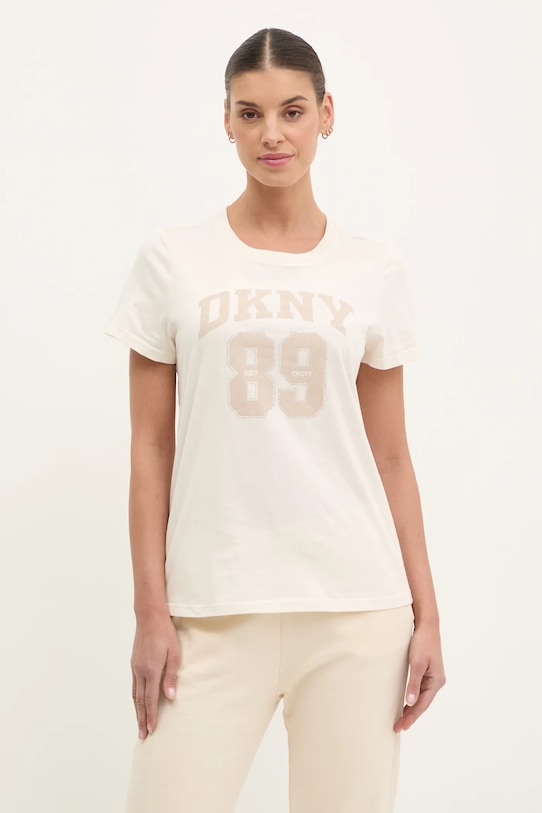 

Футболка из хлопка Dkny, бежевый