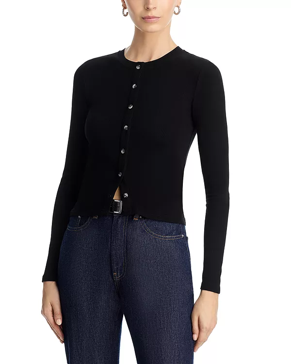 

Кардиган Maureen в рубчик, облегающий крой Perfectwhitetee, черный