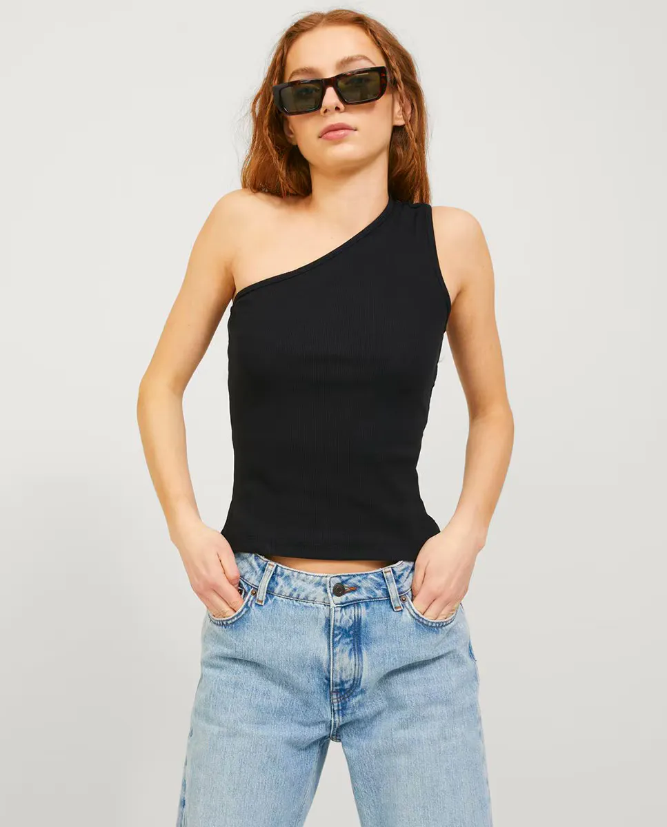 

Женский асимметричный топ без рукавов Jack & Jones, черный