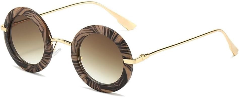 

Ретро маленькие круглые женские солнцезащитные очки, модные гелевые очки с градиентным переходом цвета, защита от УФ-излучения UV400, мужские модные панк-солнцезащитные очки с матовой поверхностью SKFGNX, Stripes Tea Gradient