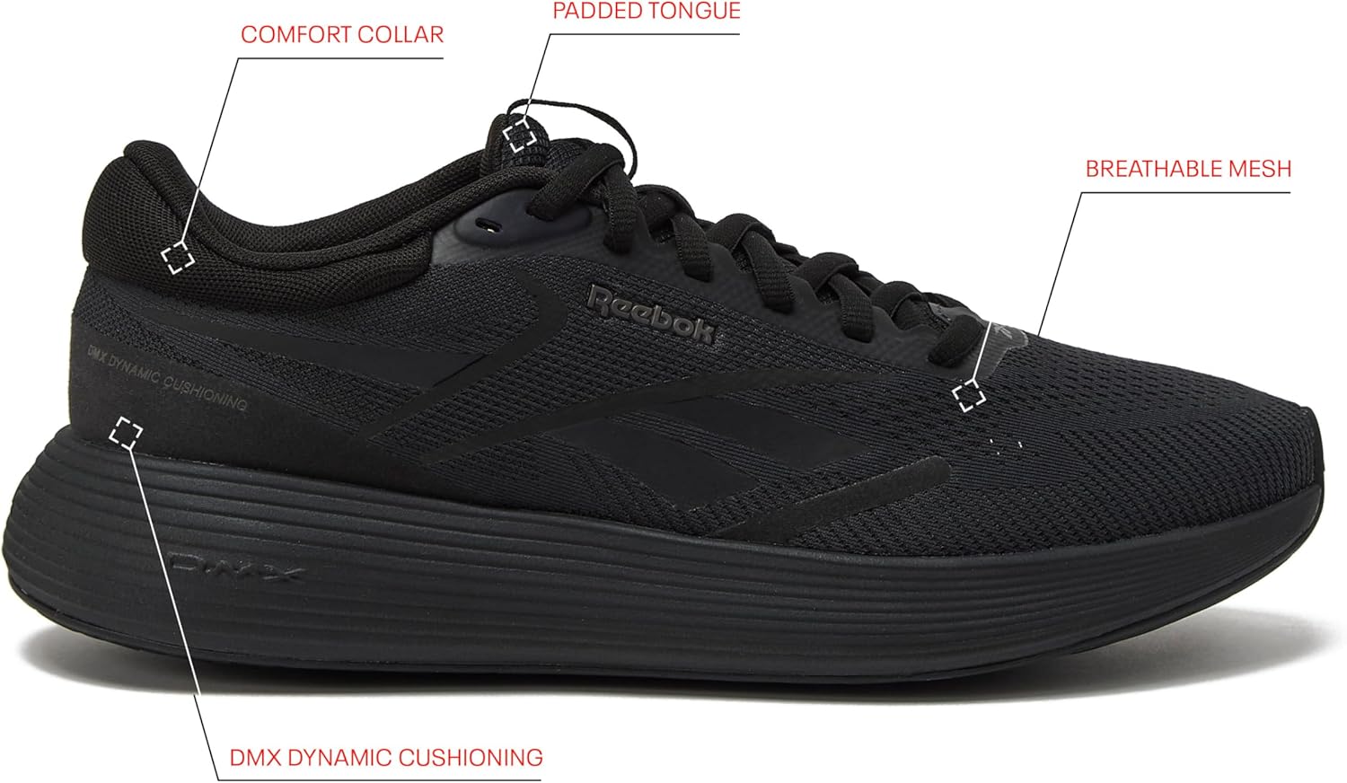 Кроссовки Reebok Unisex-Adult DMX Comfort 2.0, черный — фото 2