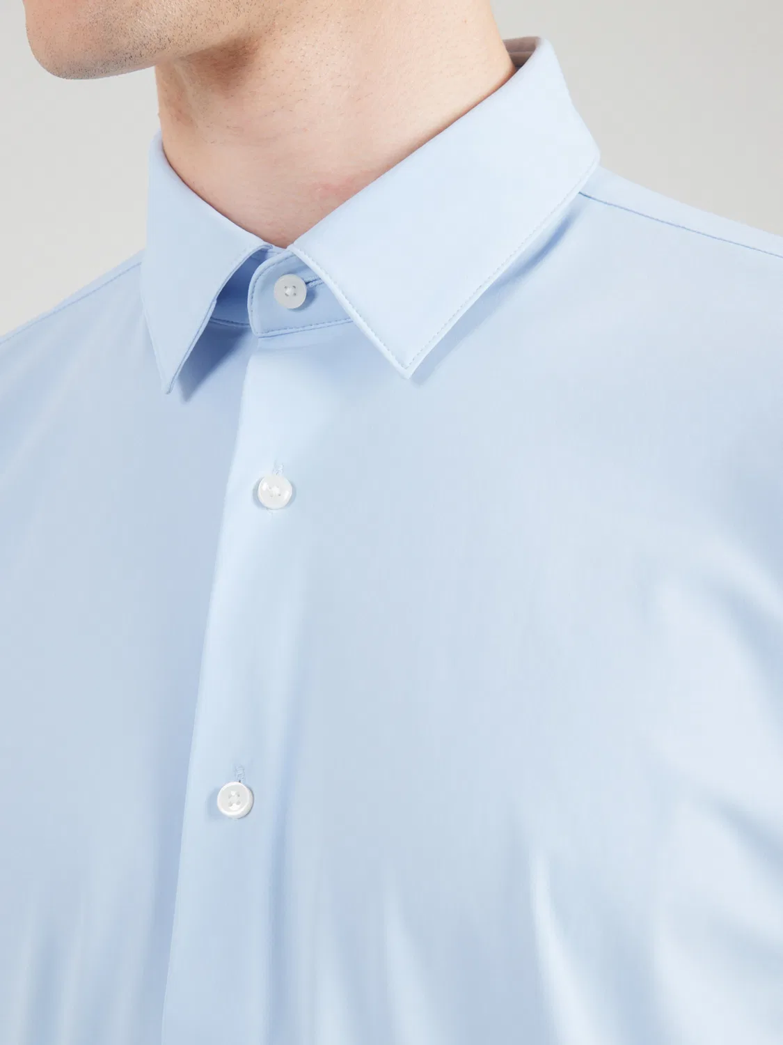 Деловая рубашка Boss Slim fit HANK светло-голубого цвета — фото 2