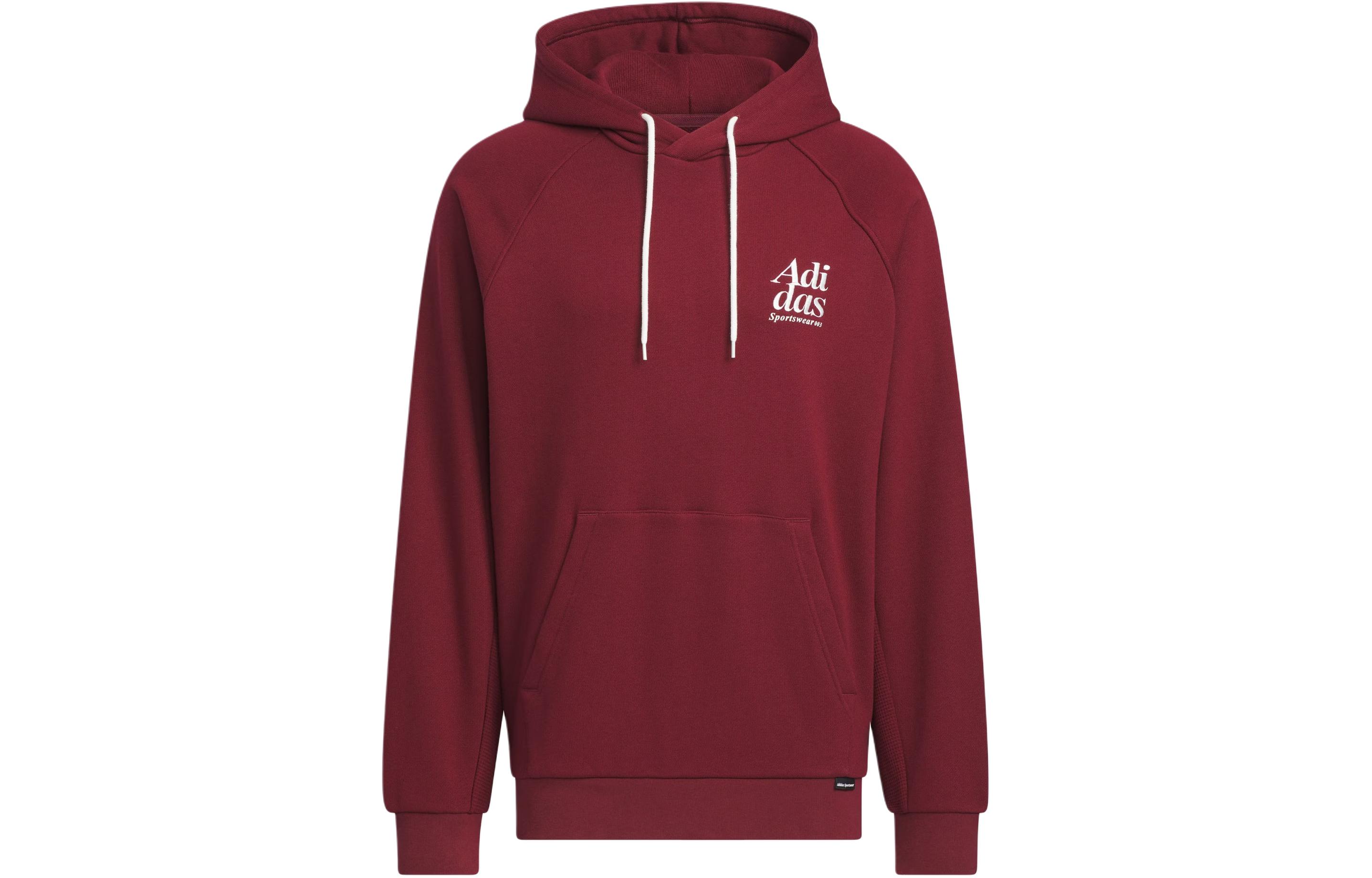 

Толстовка с вафельным узором и маленьким логотипом Adidas мужская тёмно-красная