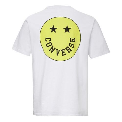 

Футболка men's smiling face pattern sports short sleeve white Converse, белый