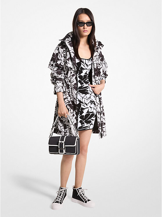 

Тканый куртка с пальмовым принтом Michael Kors, черный