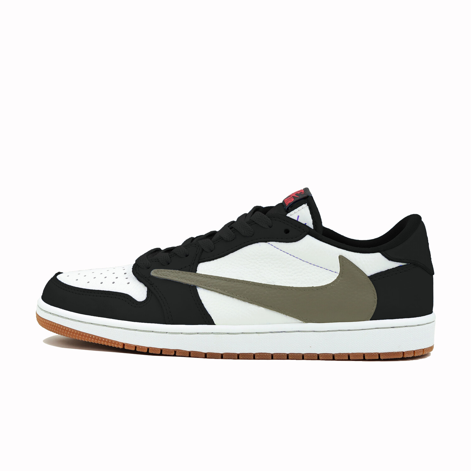 Кроссовки Travis Scott Air Jordan 1 Vintage Basketball Shoes Women's Low-top Black/white, черный