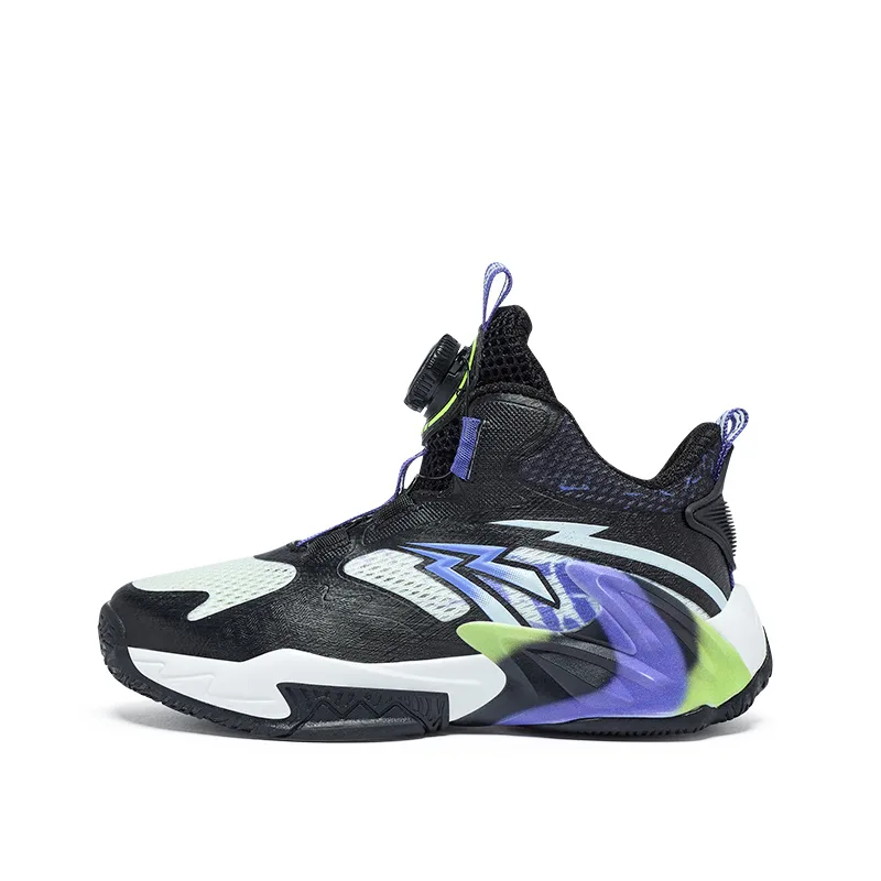 Детские баскетбольные кроссовки mid top BIG WASP, Night Shadow Black Purple[Breathable Mesh]
