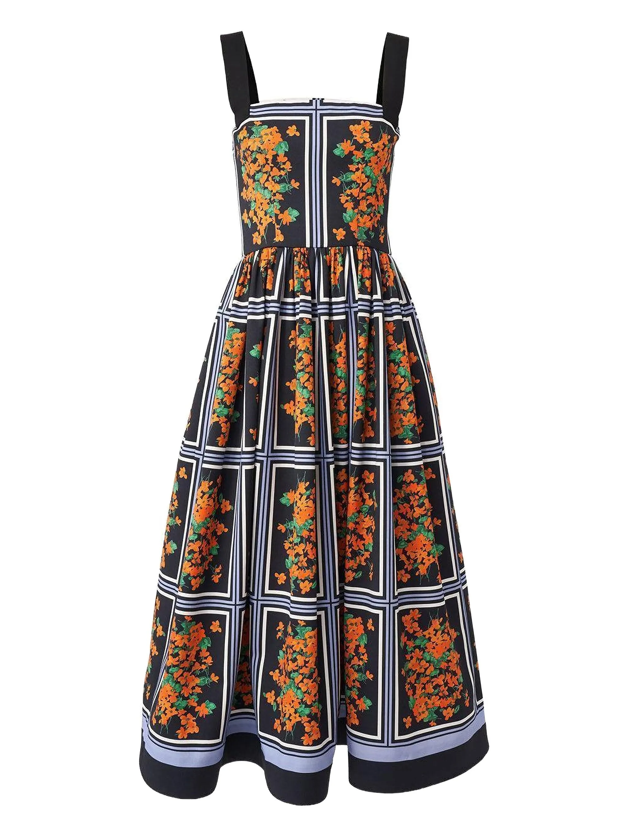 

Платье миди с цветочным принтом Carolina Herrera, черный