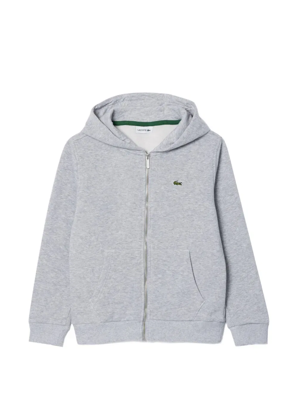 Толстовка на молнии с капюшоном и логотипом Lacoste Kids, серый