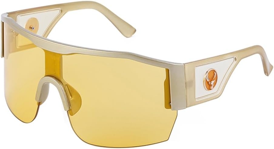 

Большие солнцезащитные очки для женщин в стиле панк, щит для мужчин, модные цельные солнцезащитные очки для мужчин в стиле ретро с большой оправой generic, Cgold Yellow