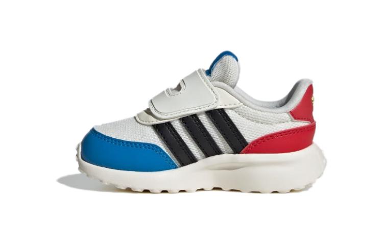 Adidas Neo Детские низкие кроссовки Run 70S с противоскользящей подошвой и амортизацией, белые, синие, красные, для младенцев и малышей — фото 3