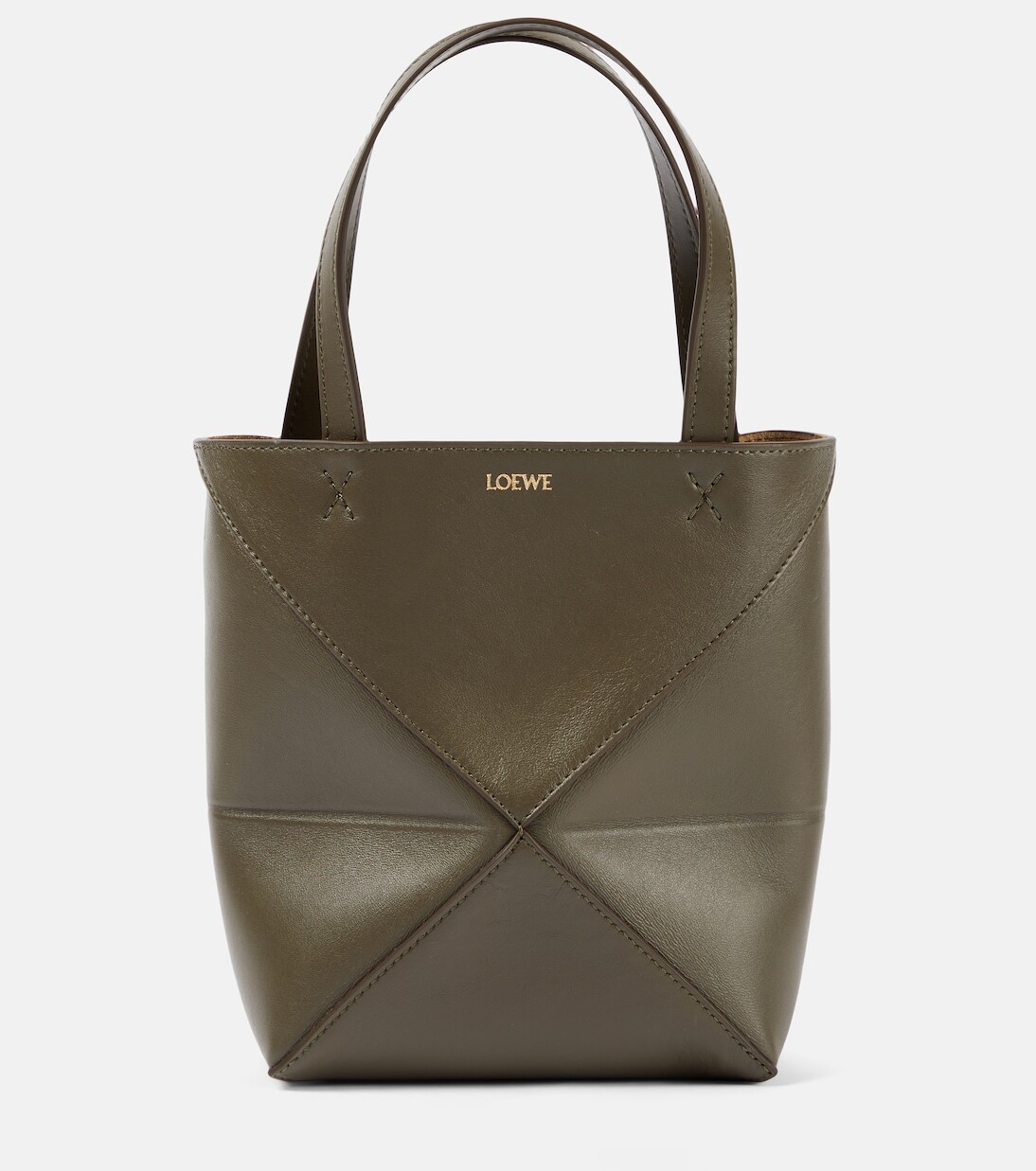 

Кожаная сумка-тоут puzzle fold mini Loewe, зеленый
