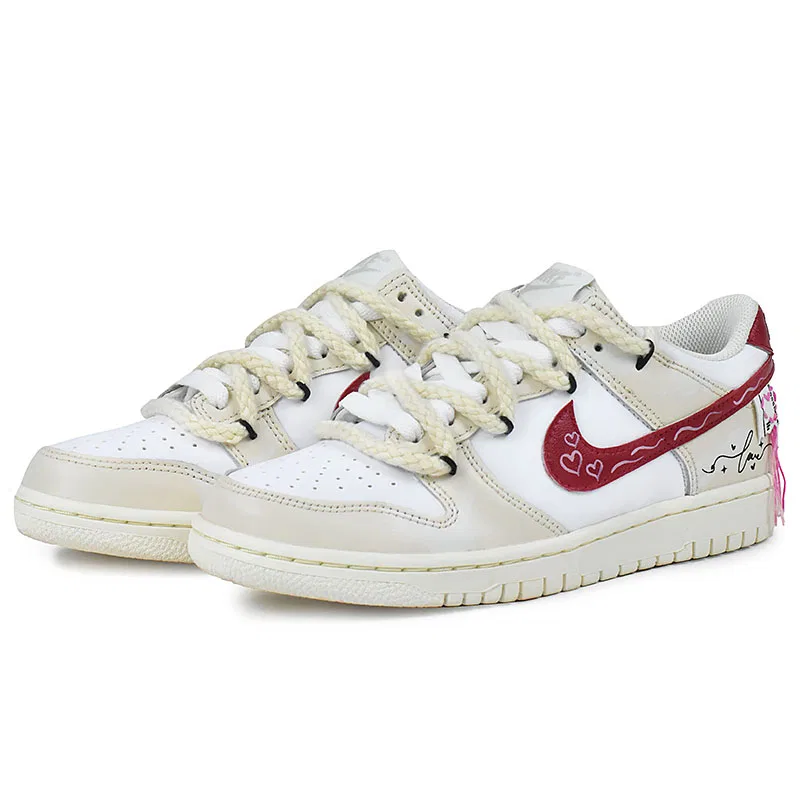 Кроссовки детские для скейтбординга Nike Dunk низкие Ecru Red — фото 4