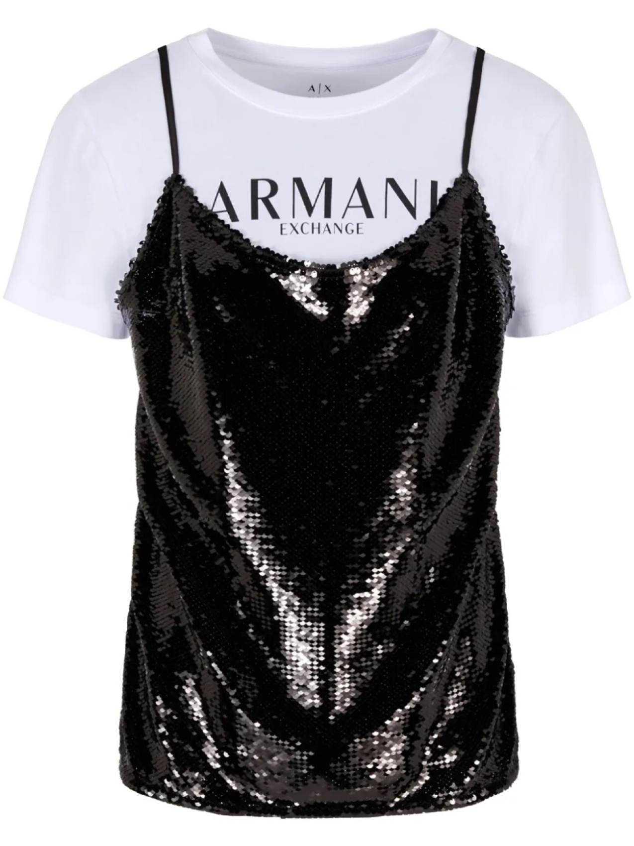 

Armani Exchange футболка с пайетками, белый