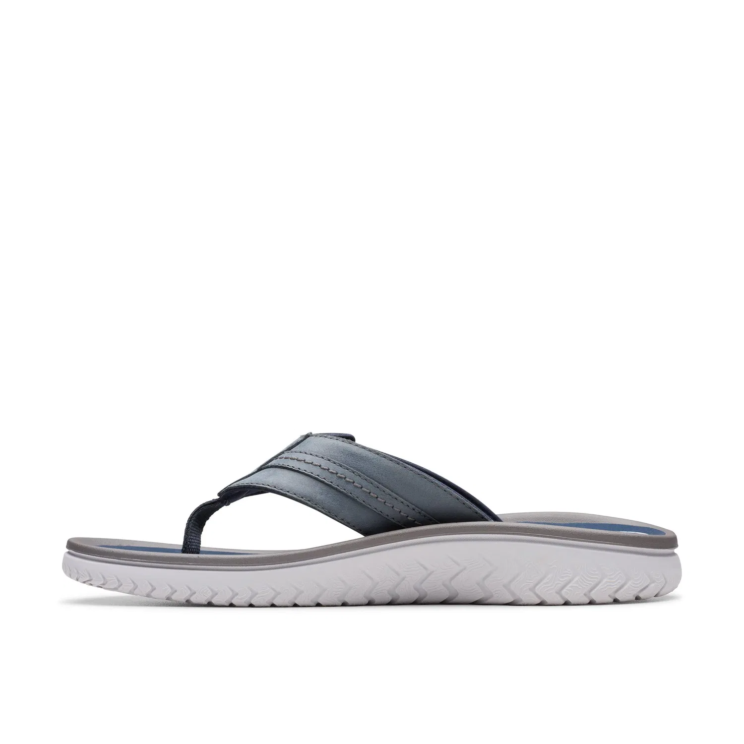 Сандалии-вьетнамки Clarks Wesley Sun Navy Leather, синий — фото 2