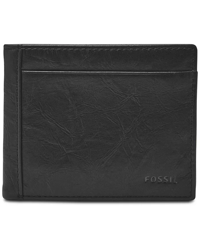 

Мужской кожаный кошелек Neel с двумя отделениями Fossil, черный