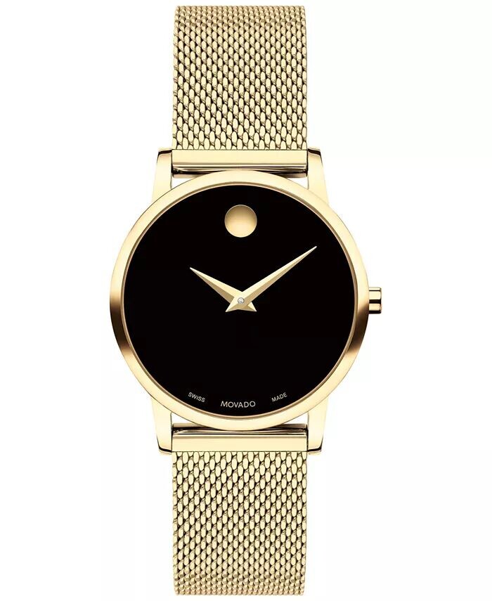 

Женские часы Swiss Museum Classic с золотым браслетом с PVD-покрытием, 28 мм Movado