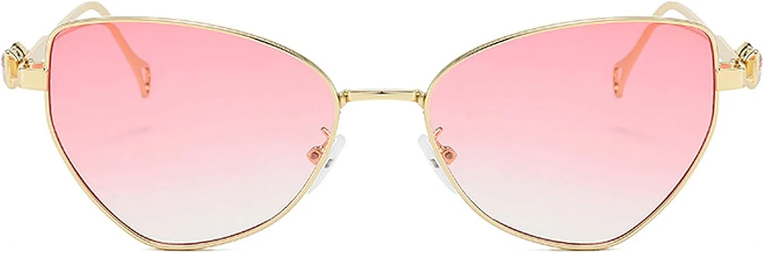 

Женские солнцезащитные очки с блестящими стразами, в стиле «кошачий глаз», с бриллиантами, модные очки для защиты от УФ-излучения UV400 mincl, Light Pink