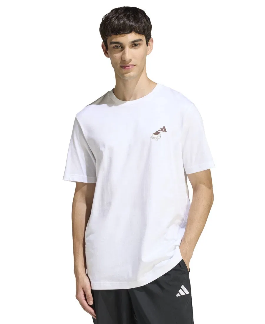 Мужская футболка с круглым вырезом и принтом "Чизкейк" adidas, White — фото 3