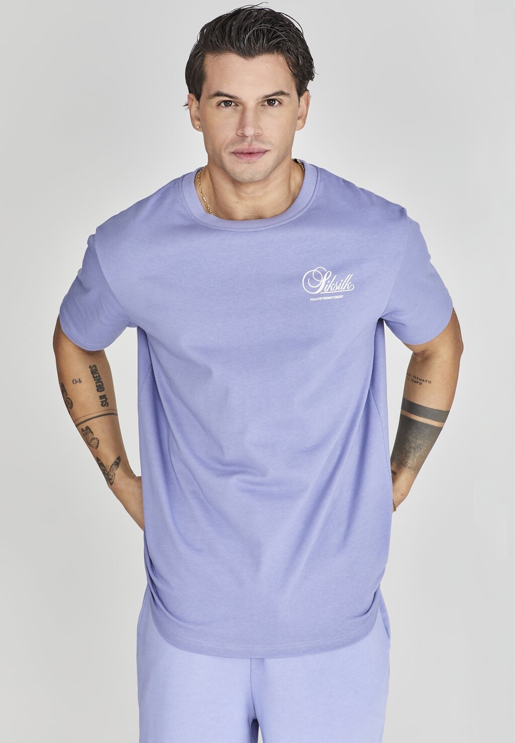 

Футболка с принтом SIKSILK, фиолетовая