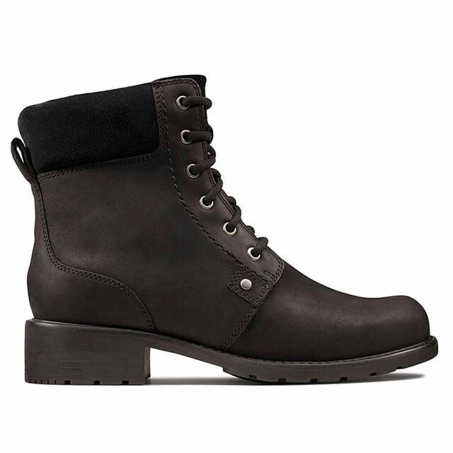 Женские ботинки Clarks высокие на шнуровке, черный