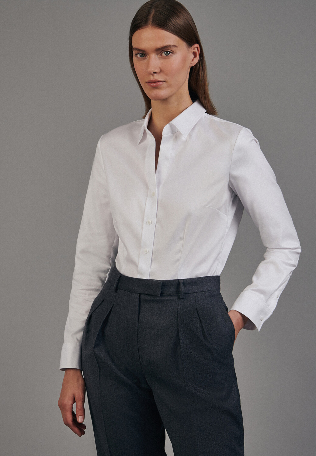 

Блуза Seidensticker Hemd Slim Fit, белый