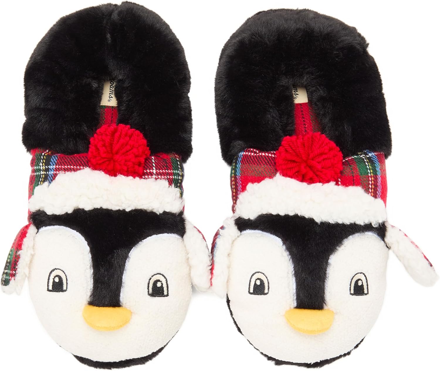 

Тапочки Dearfoams унисекс для взрослых, праздничный рождественский подарок для семьи, с Санта-Клаусом, оленями и мягким медвежонком из пены с эффектом памяти, Penguin
