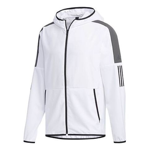 

Куртка casual sports contrasting colors hooded woven jacket white Adidas, белый