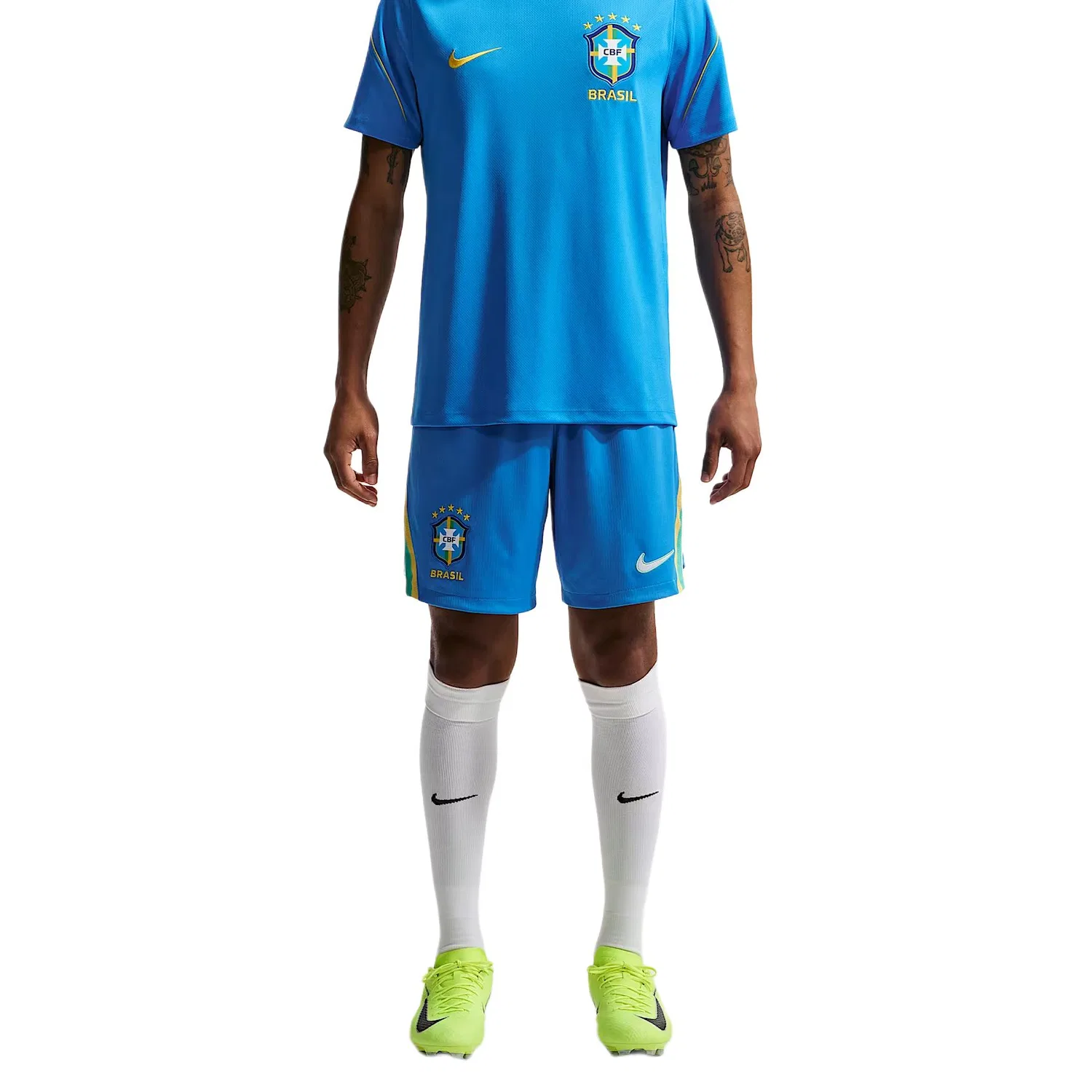 Шорты футбольные мужские Dri-FIT Brazil 2026 Stadium Home реплика Nike, Light Photo Blue/Light Mint Green/White, Style: IB5411-435 — фото 3