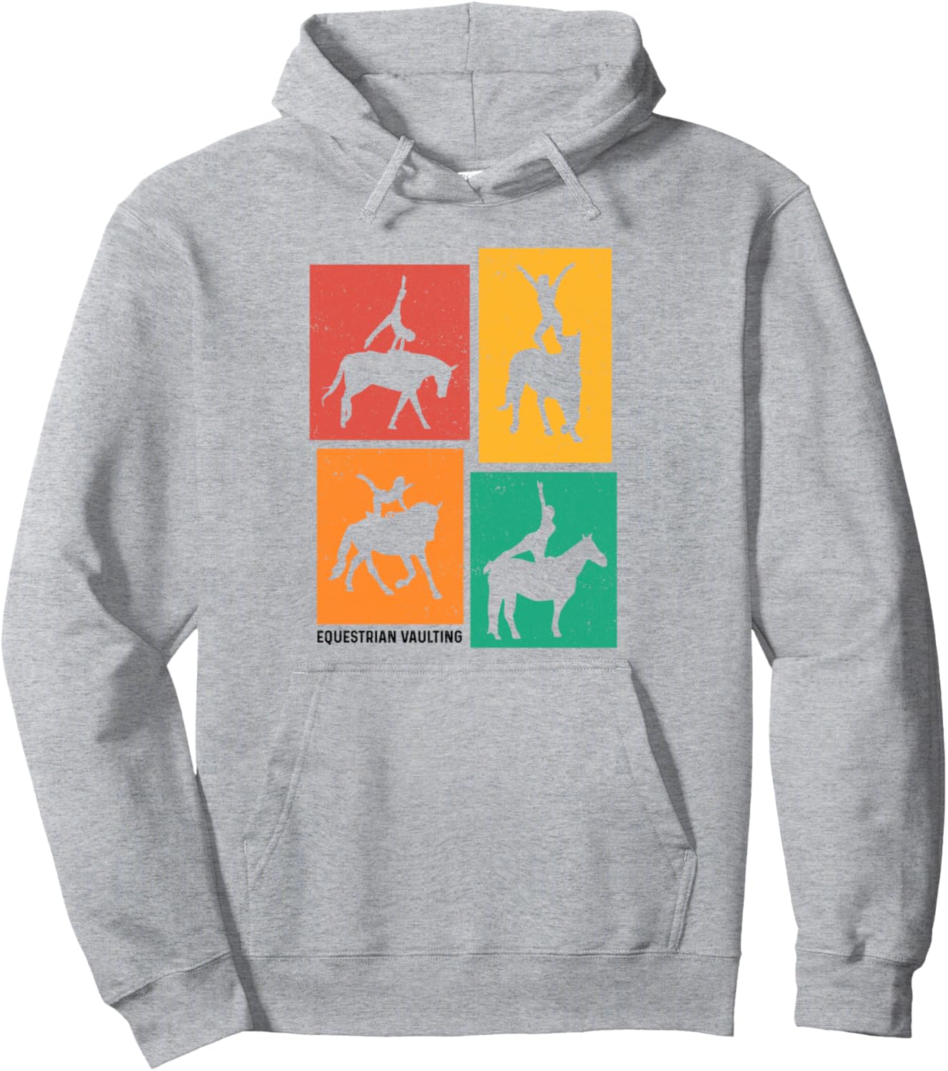 

Худи в стиле ретро с графическим изображением лошади и лодки для любителей верховой езды Horse Lover Gift Idea Equestrian Horse Vaulting, серый