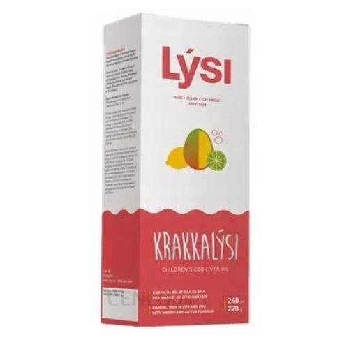 

LYSI, Масло печени исландской трески для детей, манго-лайм, 240мл Inna