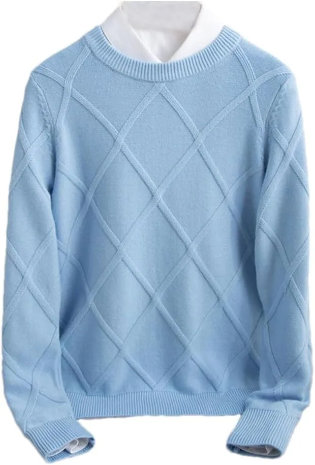 

Мужской кашемировый свитер осень-зима утолщенный свободный O-образный воротник Suvoiier