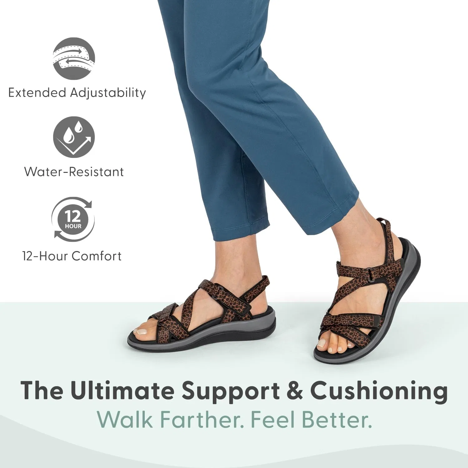Спортивные сандалии Orthofeet, Leopard — фото 2