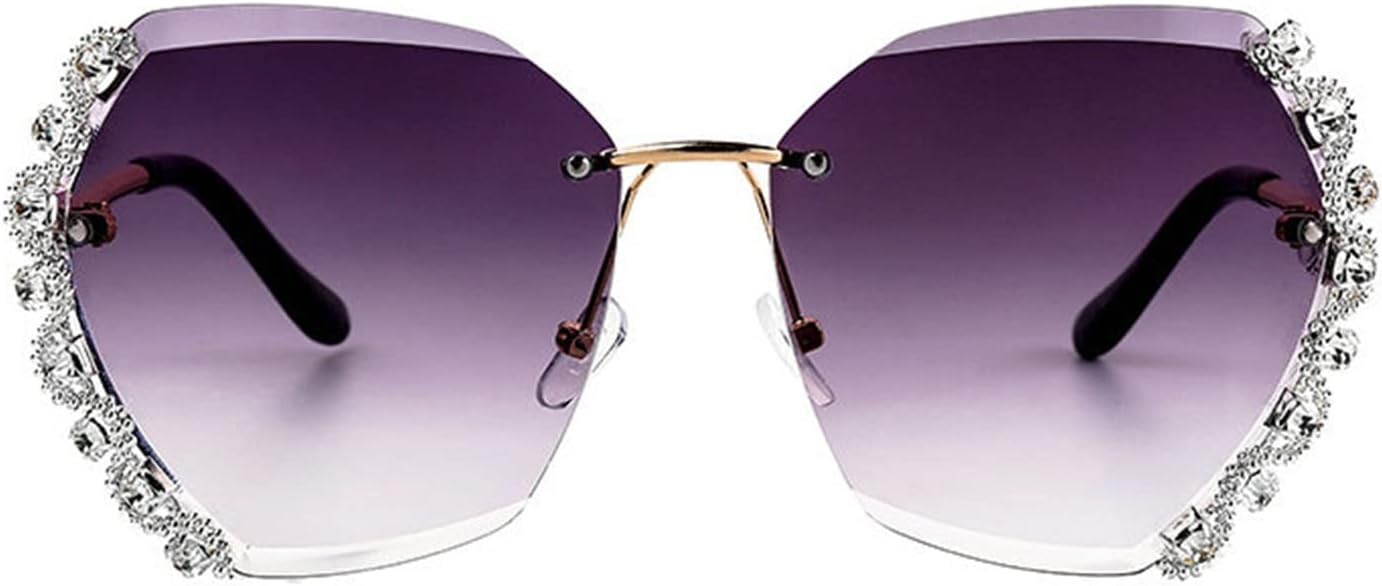 

Солнцезащитные очки COTIA в винтажном стиле без оправы, с волнообразным рисунком, стразами и бриллиантами, для женщин и мужчин, ретро-стиль, с градиентными линзами, защита от ультрафиолета UV400, Grey