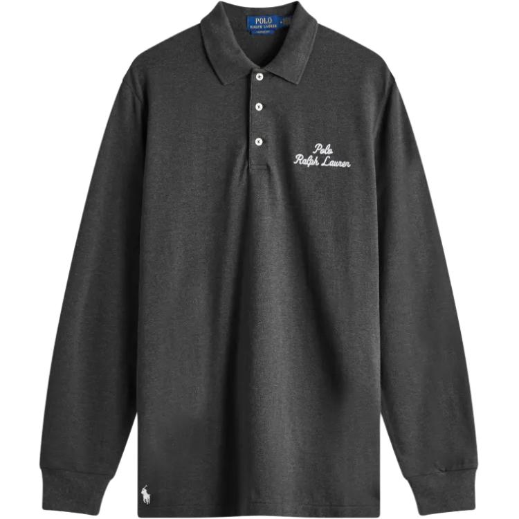 

Поло с длинным рукавом и логотипом Script Polo Ralph Lauren, черный