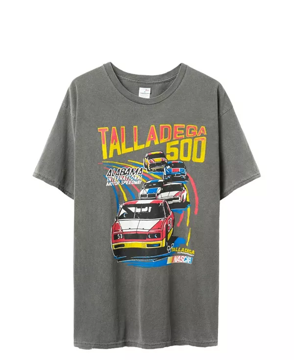 

Футболка унисекс NASCAR Talledega 500 с надписью "Блошиный рынок" Junk Food Clothing, серый