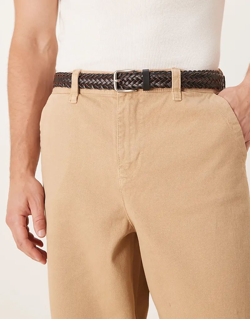 

Ремень из плетеной кожи ASOS DESIGN черного цвета